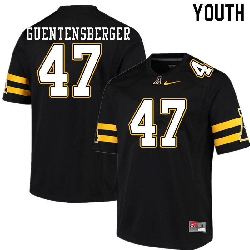 Youth #47 Colin Guentensberger Appalachian State Mountaineers College Football Jerseys Sale-Black - Click Image to Close